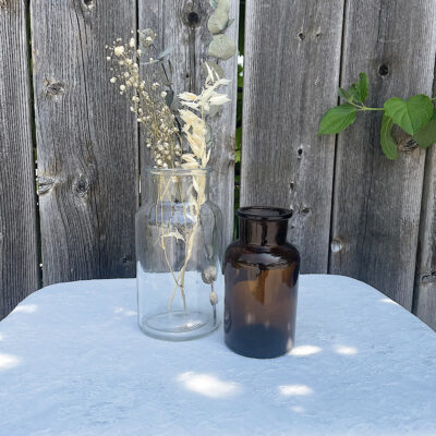 Apotheker Vasen 2-er Set, transparent und braun